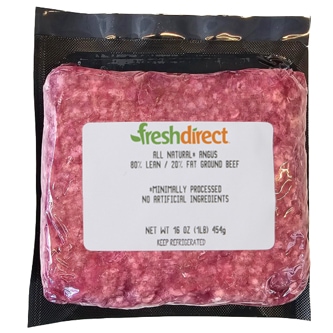 Just FreshDirect Angus 80% Lean Ground Beef, Fresh